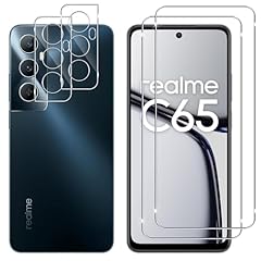 Lutree per Realme C65 Vetro Temperato, 2+2 Pezzi Pellicola Protettiva+ Pellicola Fotocamera, Durezza 9H Anti-Impronte Anti-Graffio HD Senza Bolle Protezione Schermo