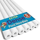 Oodles of Noodles Deluxe Foam Pool Noodles - Pack of 6 - approx. 48 inch x 2.5 inch Hollow Core Foam Tube | Extra Dense, Durable, Buoyant Swim Noodles for Pool, Beach, Crafts, DIY Projects, Insulation
