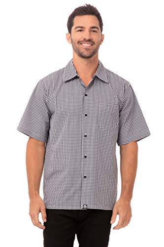 Chef Works Cook Shirt, Black & White Check, X-Large