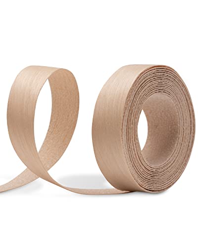 Image of Birch Edge Banding 3 /4 inch x 10 ft Real Wood Veneer Plywood Edge Banding Iron-on Pre-glued Veneer Edging Tape for Cabinet Repairs Furniture Restoration