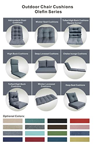 Bossima Outdoor Patio Adirondack Chair Cushions Tufted Round Corner Charcoal Grey #TOP5