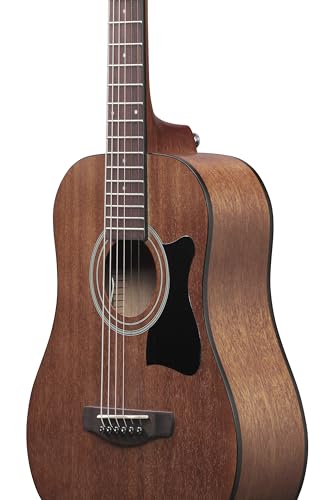 Image of Ibanez Mini Dreadnought Acoustic-Electric Guitar, Open Pore Natural, Built-in Electronics, Compact Travel Size V44MINIE-OPN