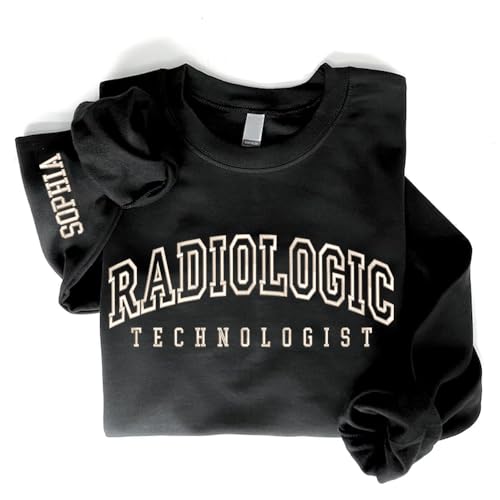 UrbanNEST Personalized Radiologic Technologist Sweatshirt - RAD Tech Embroidered Sweater, XRAY Tech Crewneck Sweatshirt