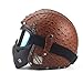 Produktbild Joyfitness Harley Motorradhelm Herbst und Winter Lederhalbhelm Herren und Damen,Braun,M