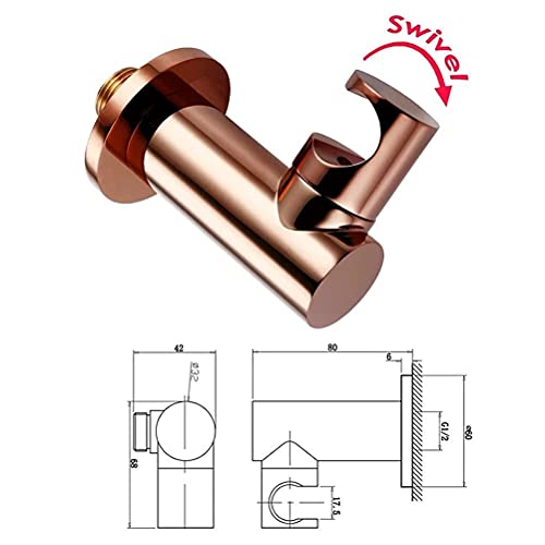 Pomme de douche à main or rose avec tuyau flexible support et valve ui - 4