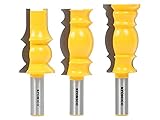 Yonico 16320 3 Bit Crown Molding Router Bit Set 1/2-Inch Shank