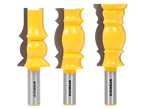 YONICO Router Bits Crown Molding Set 3 Bit 1/2-Inch Shank 16320