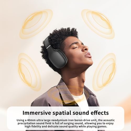 Image of iFAST Foldable Wireless Stereo Headphone | 40 Hours Music & Calls| Dual Mode (Wired & Wireless) Gaming Headset with Adjustable Headband [ Black ]