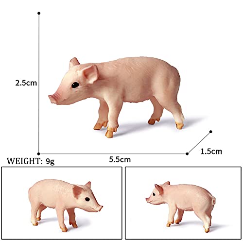 Blapnk 4 Pcs Realistic Farm Pig Animals Model Figure Toy Set, Barn Farm Pig Family Figurines Collection Playset Preschool Science Educational Learn Cognitive Props Pink #TOP3