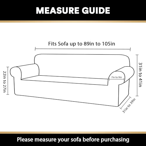 PrinceDeco Couch Covers for 3 Cushion Couch Sofa Pet Friendly Extra Large Couch Cover for Oversized Sofa Washable Furniture Protector Fitted Sofa Slipcovers Stay in Place(XL Sofa, Sage) - Thumbnail 6