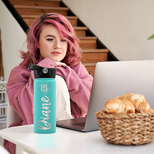 Kids Water Bottle, Personalized Water Bottle With Straw Lid & Engraved Name - 18 Oz - 20 Icons, 20 Font, 8 Colors - Teen Girl Gifts, Gifts For Girlfriend, Personalized Gifts For Women #TOP2