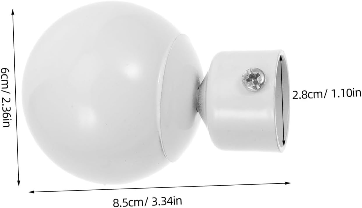 ARTIBETTER 2pcs Decorative Round Head Curtain Rod Finials Elegant Iron End Caps for Enhancing Window Treatments Easy Installation Durable Design