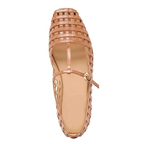 Mesh Ballet Flats Shoes for Women Woven Mary Jane Flats Buckle Strap Comfortable Casual Walking Dress Shoes2