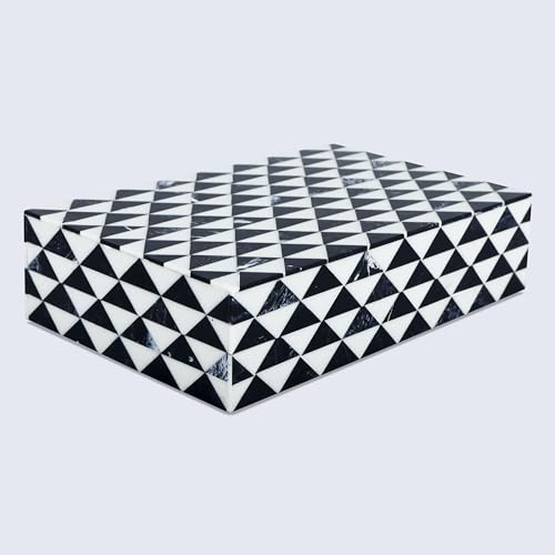 Boîtes de rangement décoratives avec couvercle en marqueterie prisme - 8