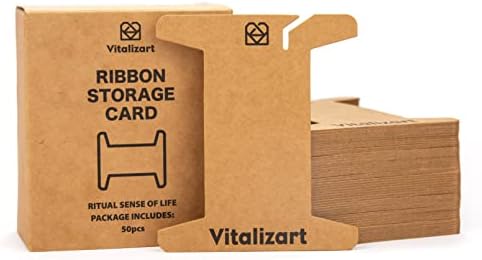Vitalizart Ribbon Storage Organizer 50 Pcs Ribbon Spools Empty Cardboard Yarn Bobbins Holder for Gift Wrap Storage Craft Embroidery Crochet Cross Stitch Thread Craft Organizer