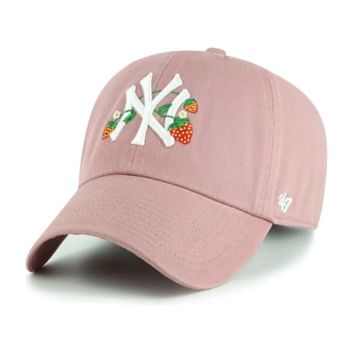 Casquette NY Yankees '47 Clean Up Icon Strawberry mauve en coton réglable