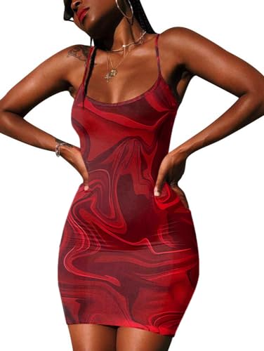 Image of Nimsruc Women Sexy Bodycon Mini Dress Summer Short Backless Spaghetti Strap Dresses