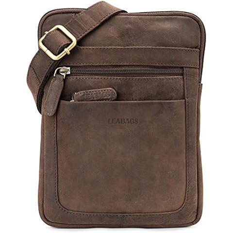 LEABAGS Leder Umhängetasche Herren & Damen I Messenger Bag Cover