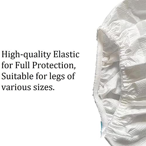 Zmdream 5 Pairs Disposable Boot And Shoe Covers Non-Slip And Waterproof White 18 Inch Tall #TOP3