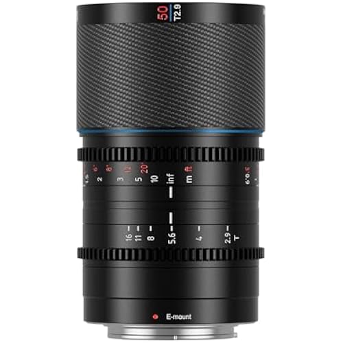 SIRUI Saturn 50mm T2.9 1.6X Full Frame Carbon Fiber Anamorphic Lens, Cine Lens for E Mount Cameras, Less Than 500g (Blue Flare)