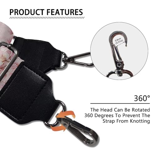 Image of Coldinair Cherry Blossom Luggage Straps Bag Strap Wide Adjustable Belt Travel Accessories Suitcases Bags Straps, Wide Purse Strap Replacement Crossbody