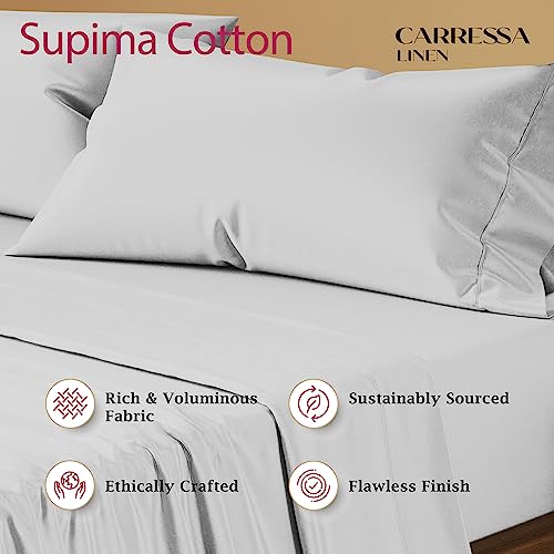 Carressalinenluxury100supimacottonqueensheetspremium1200threadcountcottonsheetsforqueensizebed4pcsilverbedsheetsset5starhotelquality16deeppocketcoolingsheets  Urban Country Home Decor Carressa linen luxury 100 supima cotton queen sheets premium 1200 thread count cotton sheets for queen size bed 4 pc silver bed sheets set 5 star hotel quality 16 deep pocket cooling sheets  urban country home decor