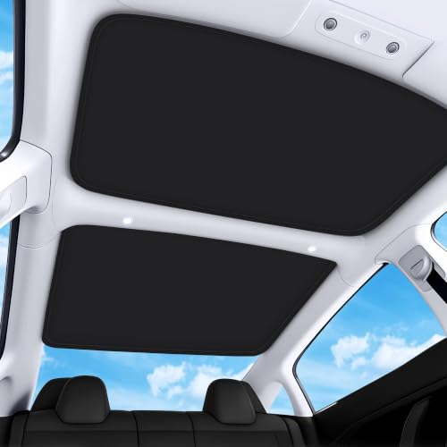 Image of 2026 Upgraded for Tesla Model 3 Accessories Sunshade Roof [No Sag, Ice-Crystal Cooling Coatings] Heat Insulation Glass Roof Sun Shade for Tesla Model 3 Accessories 2022-2026 Black