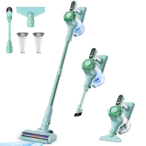 Trucozie Cordless Vacuum Cleaner, 8-in-1 Lightweight Stick Vacuum with 45mins Runtime, Powerful Suction, Vacuum Cleaners for Home, Hardwood Floors, Carpet, Pet Hair, Black