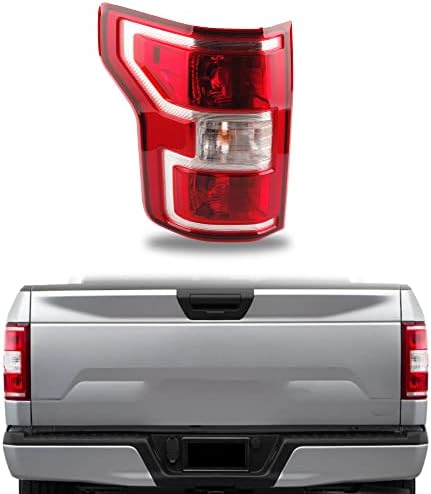 Dasbecan Left Driver Side Tail Light With Bulb Compatible with Ford F150 F-150 2018 2019 2020 Brake Rear Lamp Replaces JL3Z13405H