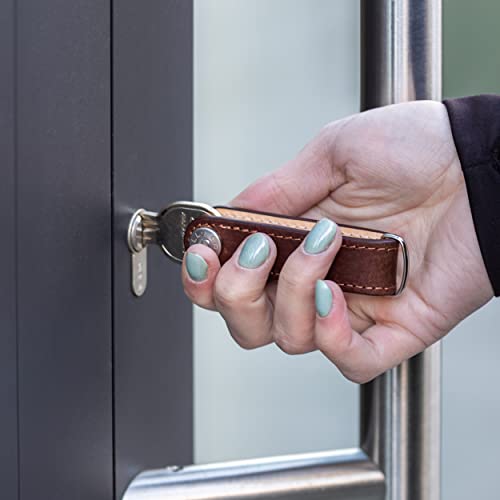 Northwall Key Organizer Keychain, 100% Italian Leather Compact Key Holder, Secure Locking Mechanism, Holds Up To 7 Keys, (Thorkey Black) #TOP6