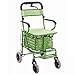 Wózek na zakupy Seniors Rollator Walker Walker - Transport Walker Chair - Składany z siedziskiem - Pomoc w zakresie mobilności dla dorosłych, seniorów, osób starszych i niepełnosprawnych (zielony