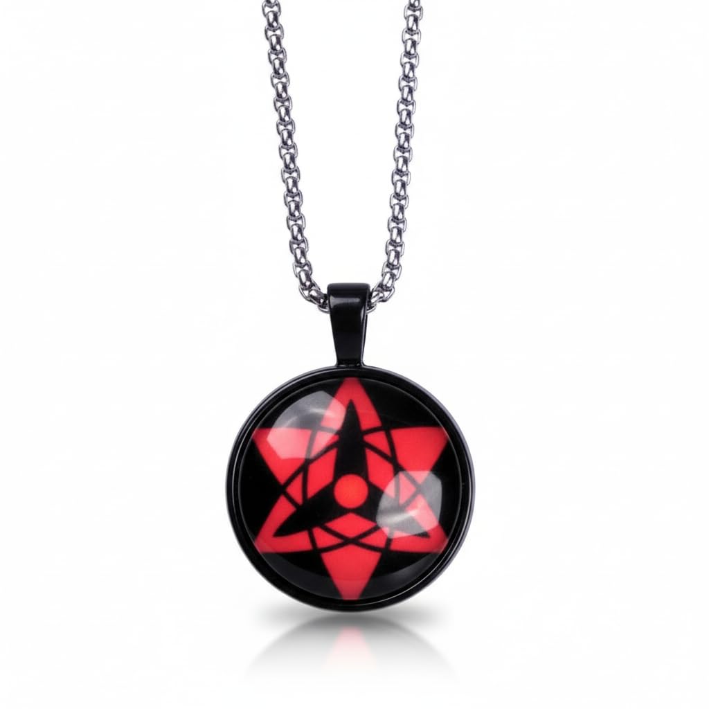 Anime Sasuke's Etrenal Magekyou Locket| Beautifully Strawhat Designed Pendant Necklace| Ideal gift For Boys Men and Women-image-19
