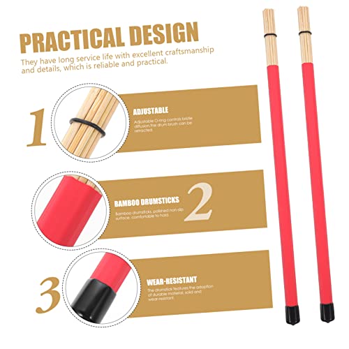 Baquetas de bambú para percusión color rojo 40.5 cm miniatura 3