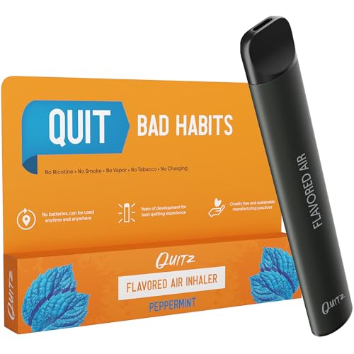 quitz natural flavored air inhaler  replace bad habits reduce cravings  no heating non-electric vaporless smokeless inhaler  nicotine-free lung detox oral fixation