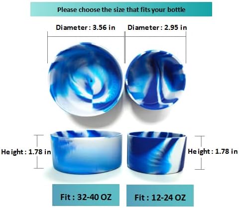 18 PCS Silicone Water Bottle Boot, Anti-slip and Anti-collision Bottom Cover 12oz-40oz, Colorful Cup Accessories Perfect Bottom Protector. (Large)