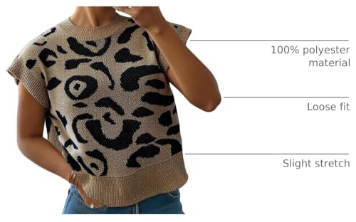 Image of SOLY HUX Women's Short Sleeve Sweater 3D Floral Sweaters Pullover Tank Tops Knit Vest Trendy Fashion Clothing