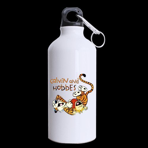 Cartoon Funny Calvin and Hobbes Tiger Custom Travel Mug Sport Bottle Cup 13.5 OZ Office Home Cup (Printed on Two Sides)
