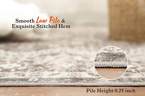 Rugland Stain Resistant Washable Rug, Anti Slip Backing Rugs For Living Room, Boho Vintage Tribal Area Rugs (Tpr07-Ivory, 8'X10') #TOP2