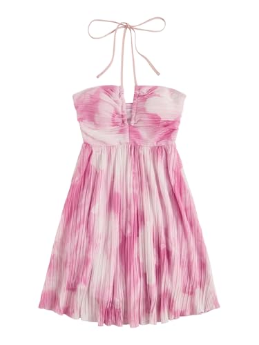 Image of SOLY HUX Women's Tie Dye Cami Dress Halter Backless Sleeveless A Line Short Summer Dresses Sundress