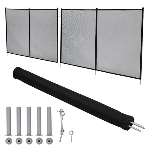 GarveeLife 4x12 ft Pool Fence with Mesh & Frame