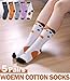 SDBING Womens Cat Socks Cute Gifts Animal Soft Breathable Thin Cotton Casual Crew Socks 5 Pairs (Cat, 6-10)