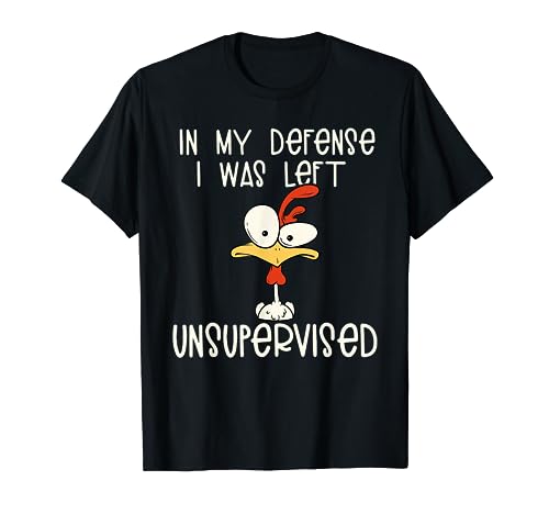 In My Defense I Was Left Unsupervised | Funny Retro Vintage Maglietta