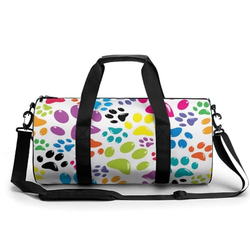 Sac de sport empreintes de chien 45x23x23cm compact pour gym