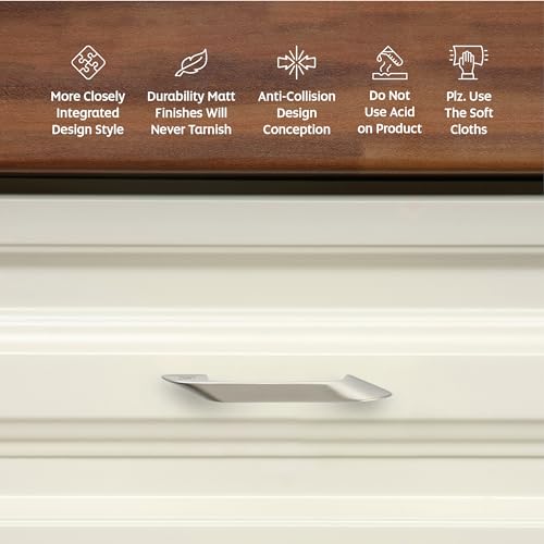 Image of LAPO 3 Piece Cabinet Handle for Drawer, Kitchen, Handle for Almirah, 4 Inch Window Handle, Pulls for Cupboard, Wardrobe, Pooja Mandir (96mm, Satin Matt Finish, 3 Years Warranty) Twist