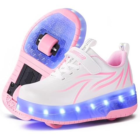 flintronic Girls LED Roller Skate Trainer Shoes Cover
