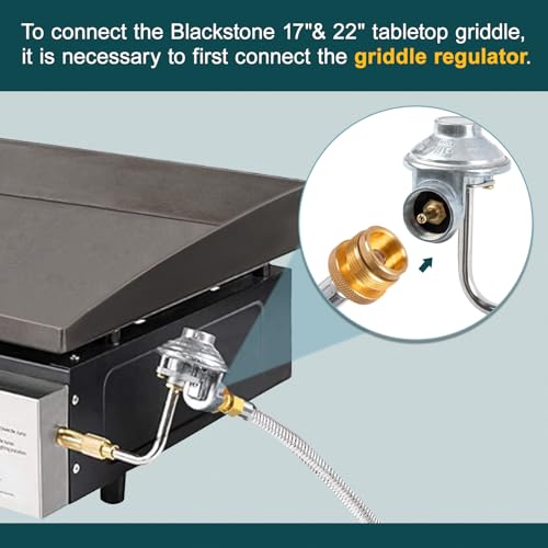 GASPRO 5 Feet Propane Adapter Hose for Blackstone Griddle, 1 lb to 20 lb Propane Hose Converts 1lb Appliances to 5-20 lb Tanks, Fit for Buddy Heater, Gas Grill, and More