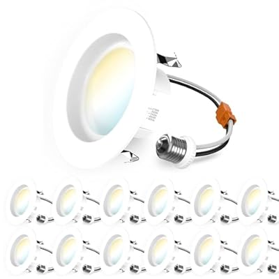 Sunco 4 Inch LED Recessed Lights Retrofit, Dimmable Can Lighting, 660 LM, 11W (40W Equivalent), Selectable CCT 2700K/3000K/3500K/4000K/5000K, Smooth Trim, Damp Rated UL 1 Pack