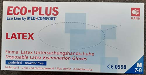 Eco-Plus Latex Einweghandschuhe, ungepudert, Gr. M