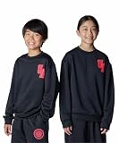 [アンダーアーマー] UA TECH TERRY OVERSIZED COLLEGE CREST LOGO CREW 6007825(001) ブラックレーサーレッド YL