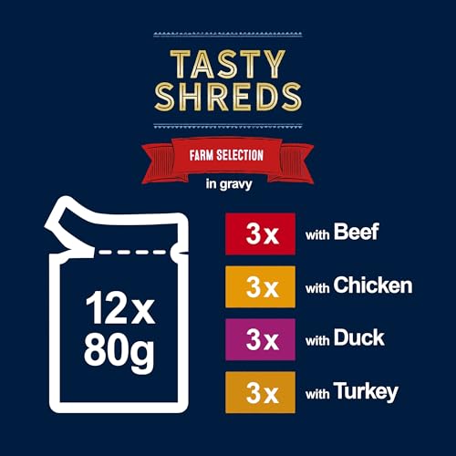 FELIX Tasty Shreds Farm Selection in Soße, Nassfutter für Katzen, 12 x 80 g, 4 Stück – Ansicht 6